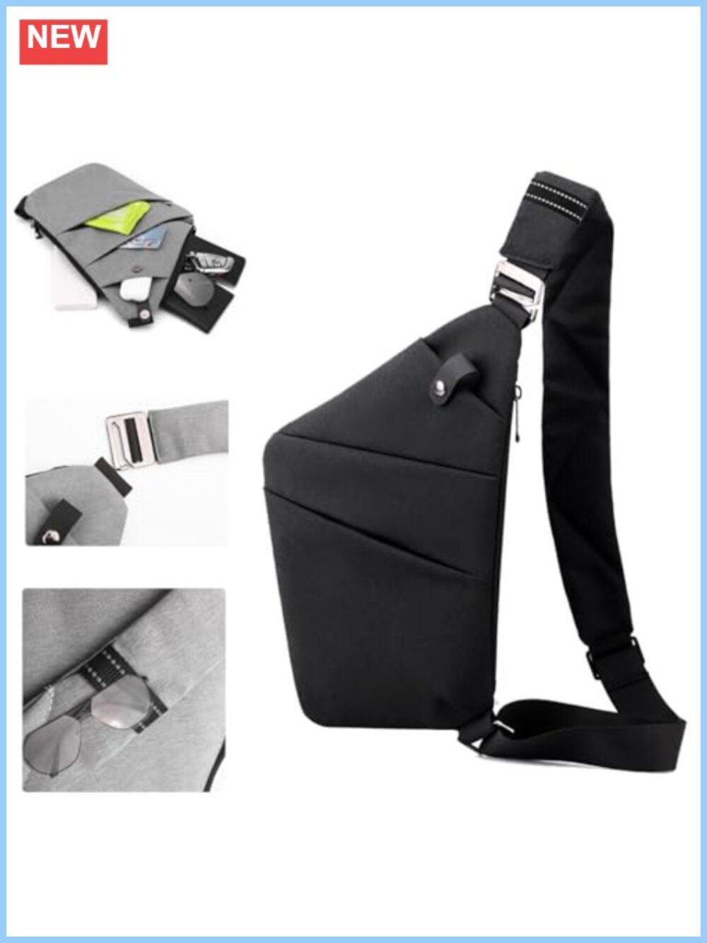 Anti Theft Waterproof Crossbody Sling Travel Bag Unisex